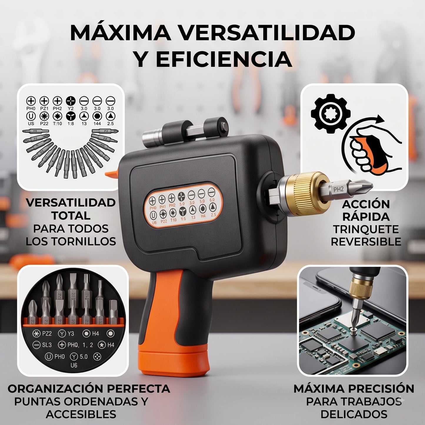 Destornillador Manual 14pz Con Funda🛠️⚡