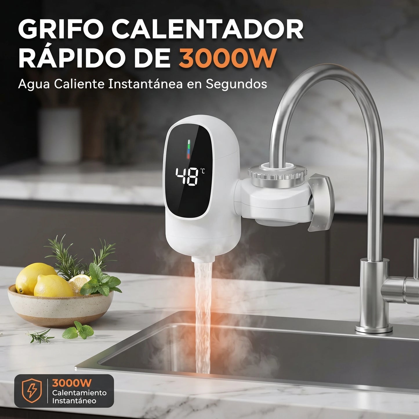 Grifo Calentador de Agua 3000W💧🔥