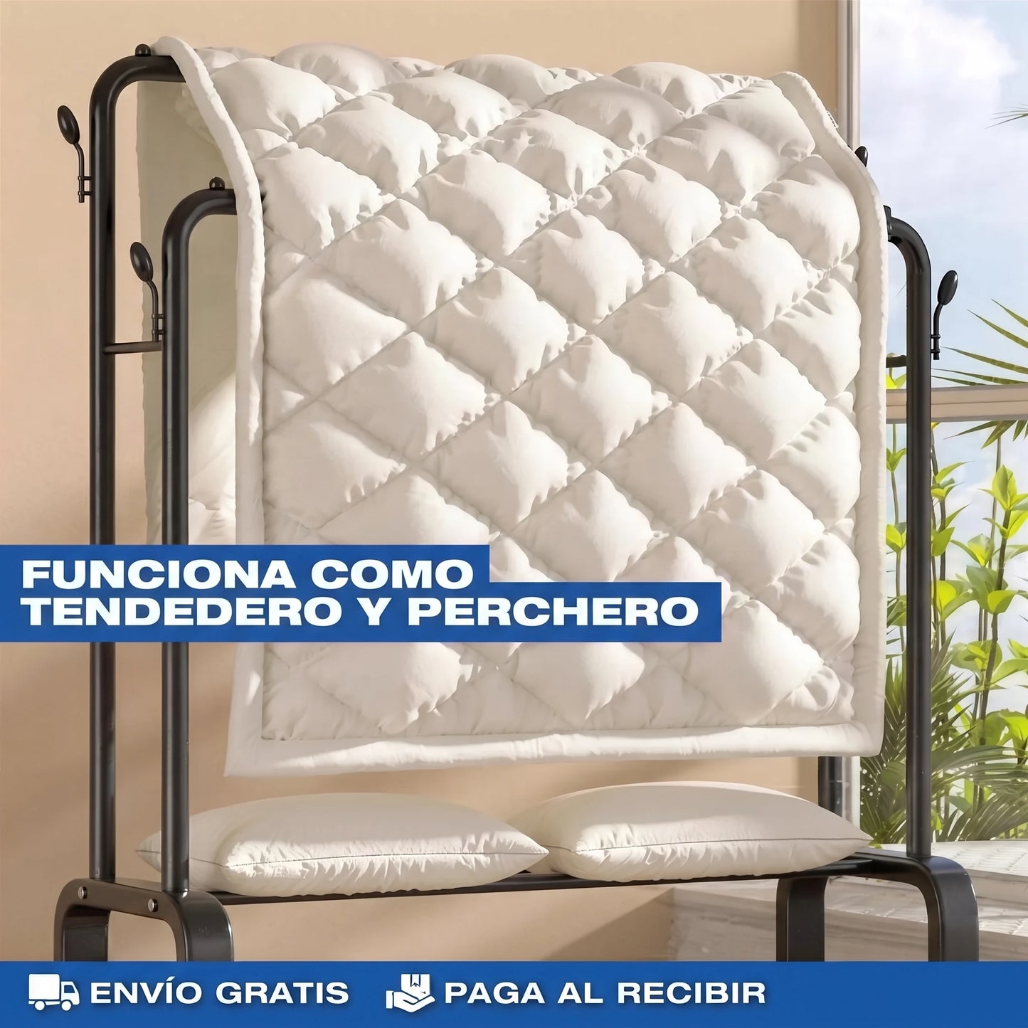 Estante Perchero Doble de acero inoxidable🏡✨