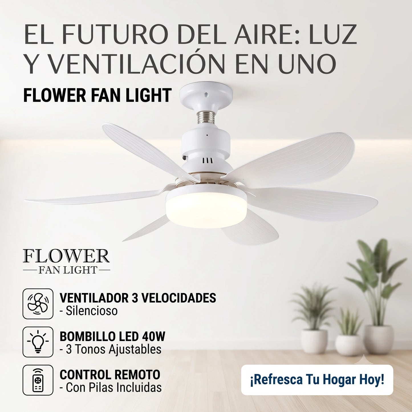 🏠💡Hogar refrescante con la Lampara Ventilador🌬️