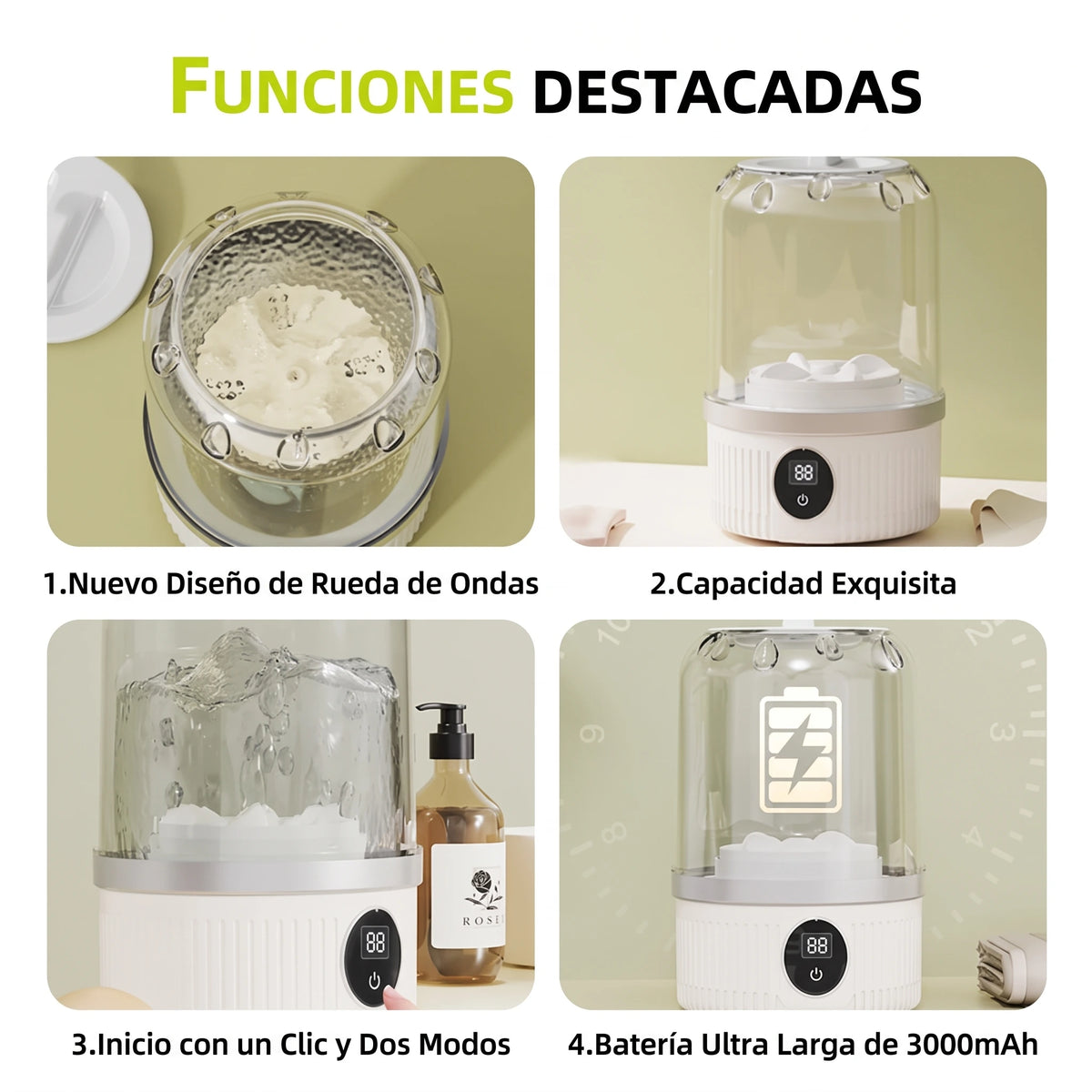 Mini Lavadora Portátil de Ropa Intima Potente✨