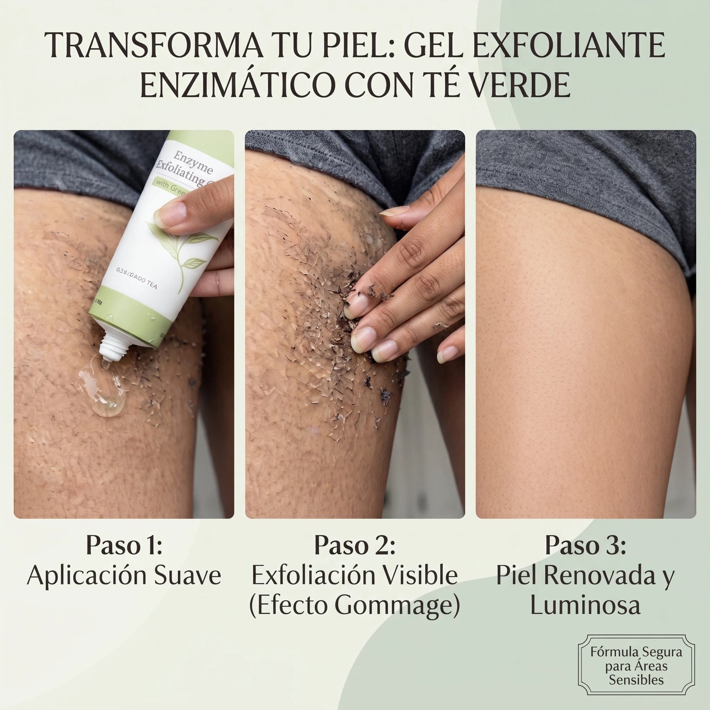 Aclara tu Piel🌿✨  Gel Exfoliante con Té Verde y Enzimas