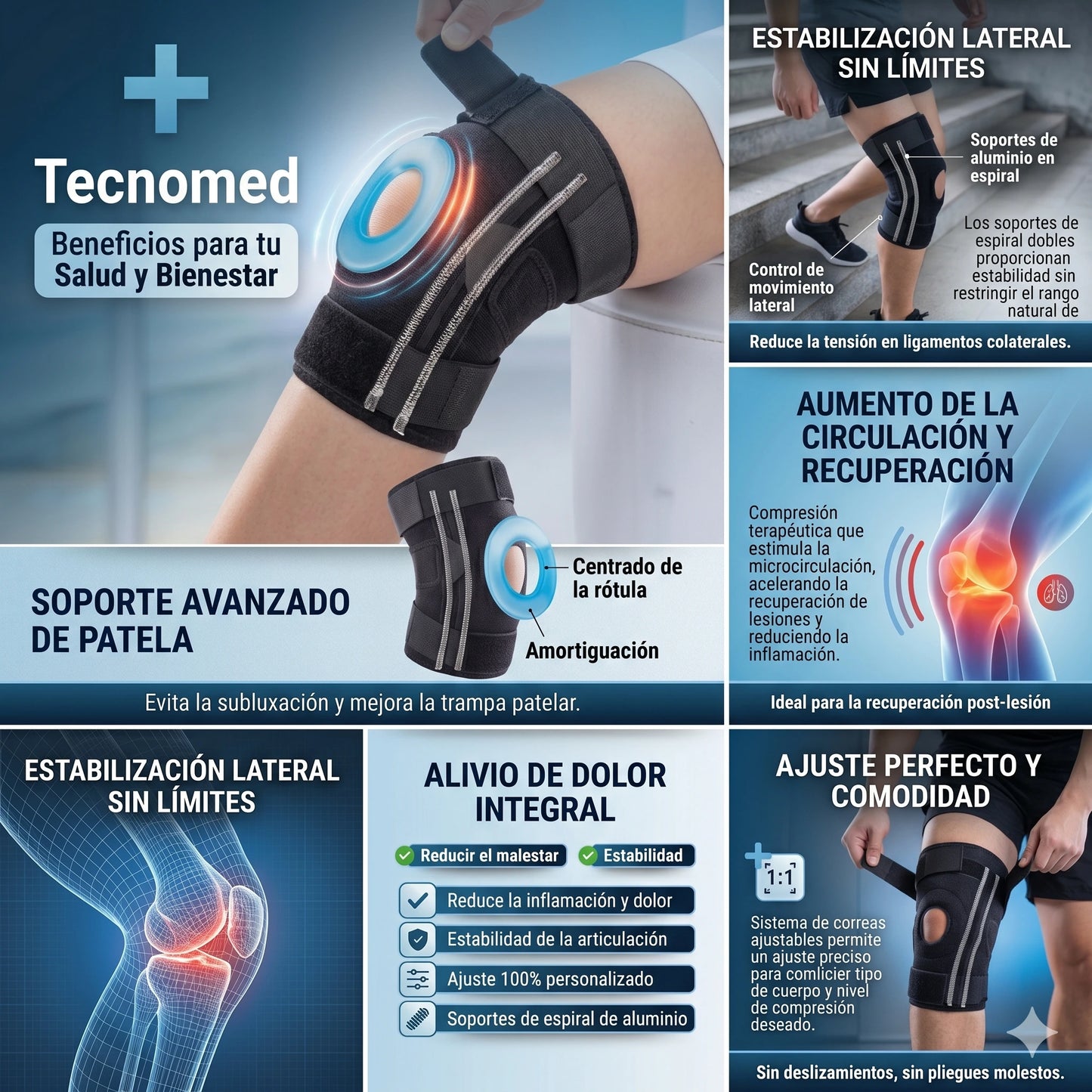 Libertad de Movimiento Sin Dolor🏃‍♂️✨ Rodillera con Soporte de Gel para la Rótula