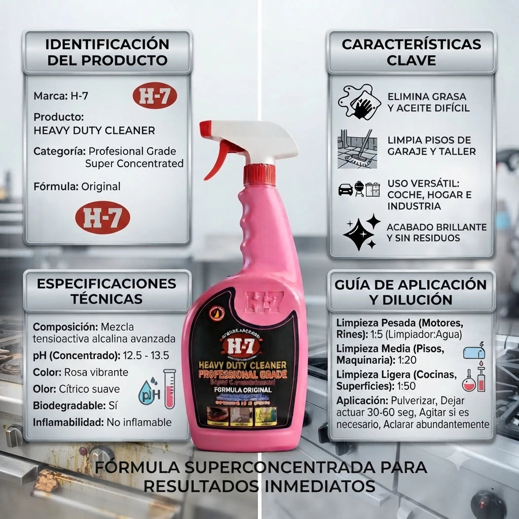Potente Desengrasante Multiuso H-7®︎