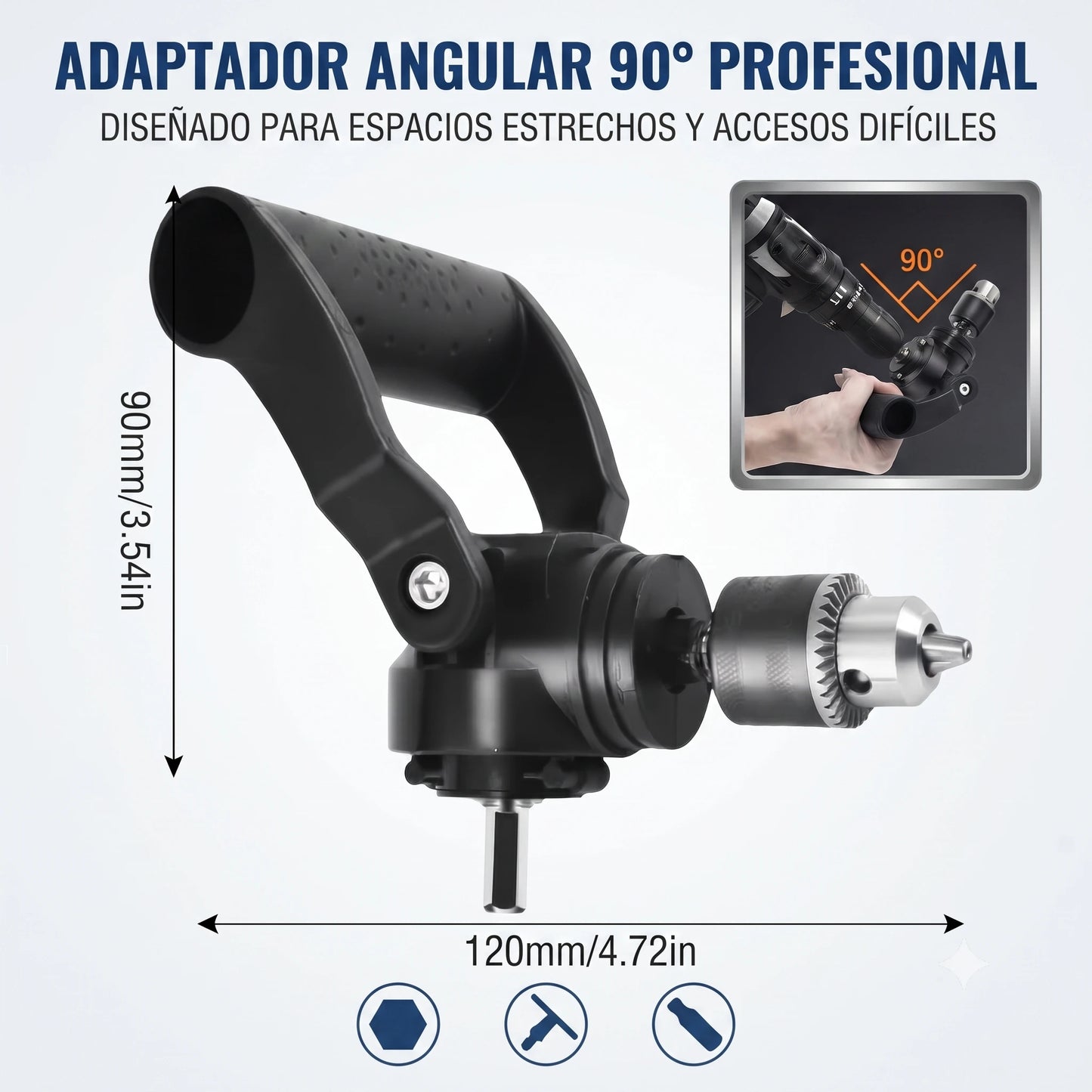 Adaptador Angular 90° para Taladros y Atornilladores 🚀🔧