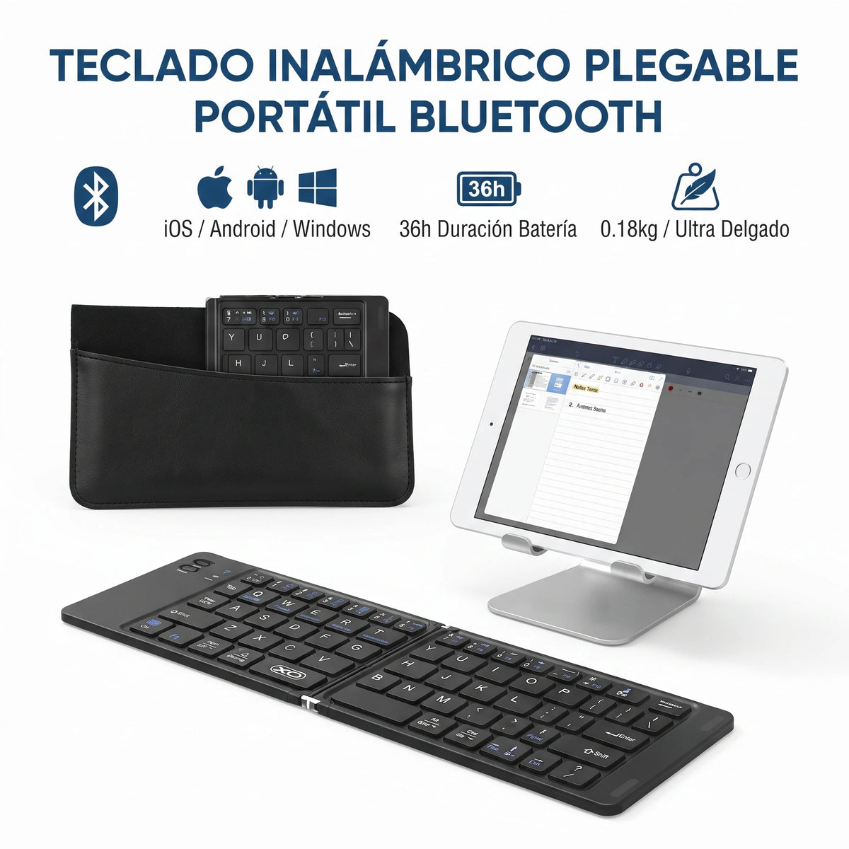 Teclado Inalámbrico Plegable Portátil Bluetooth📱➡️⌨️