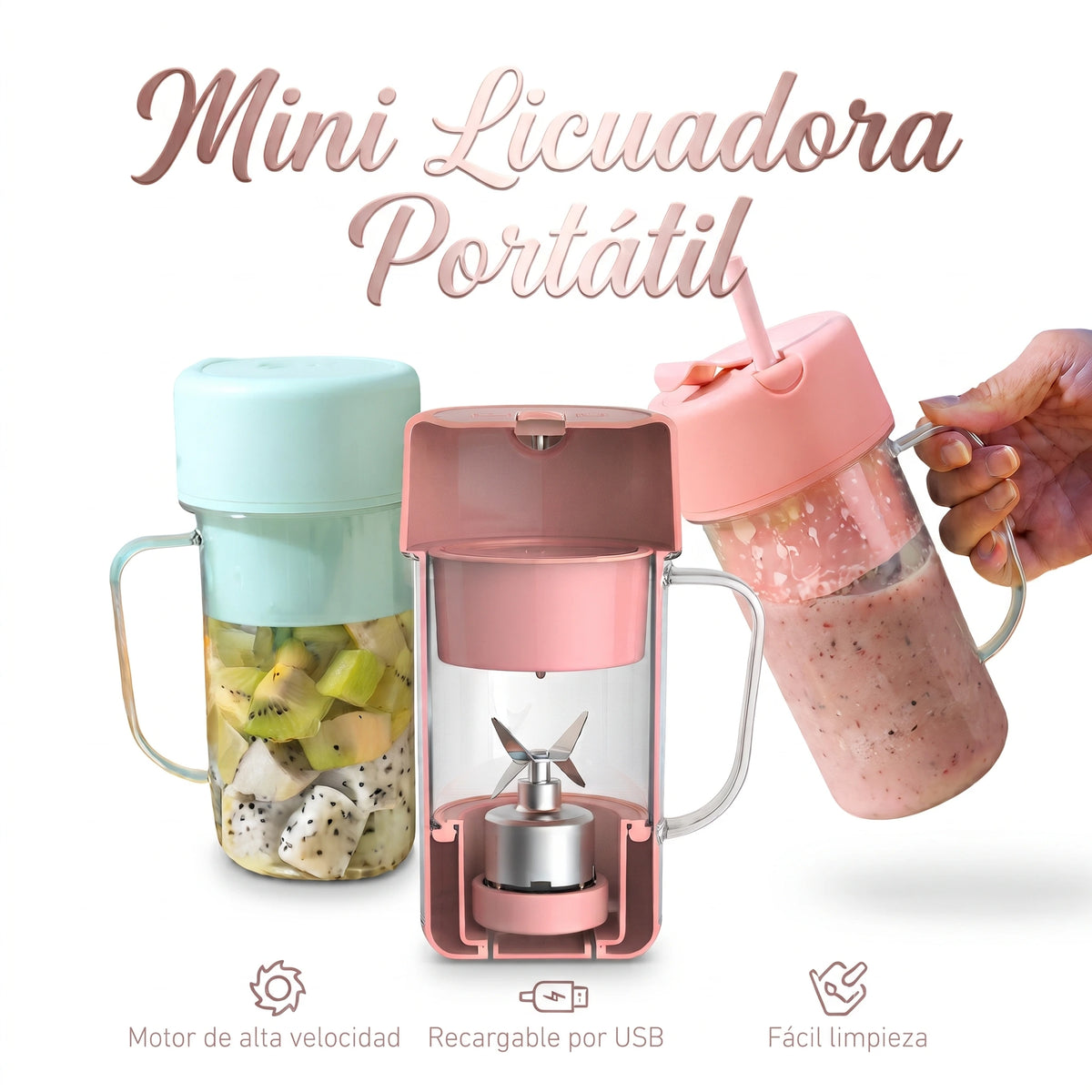 Vaso Licuadora Portátil Recargable USB🍓🥤