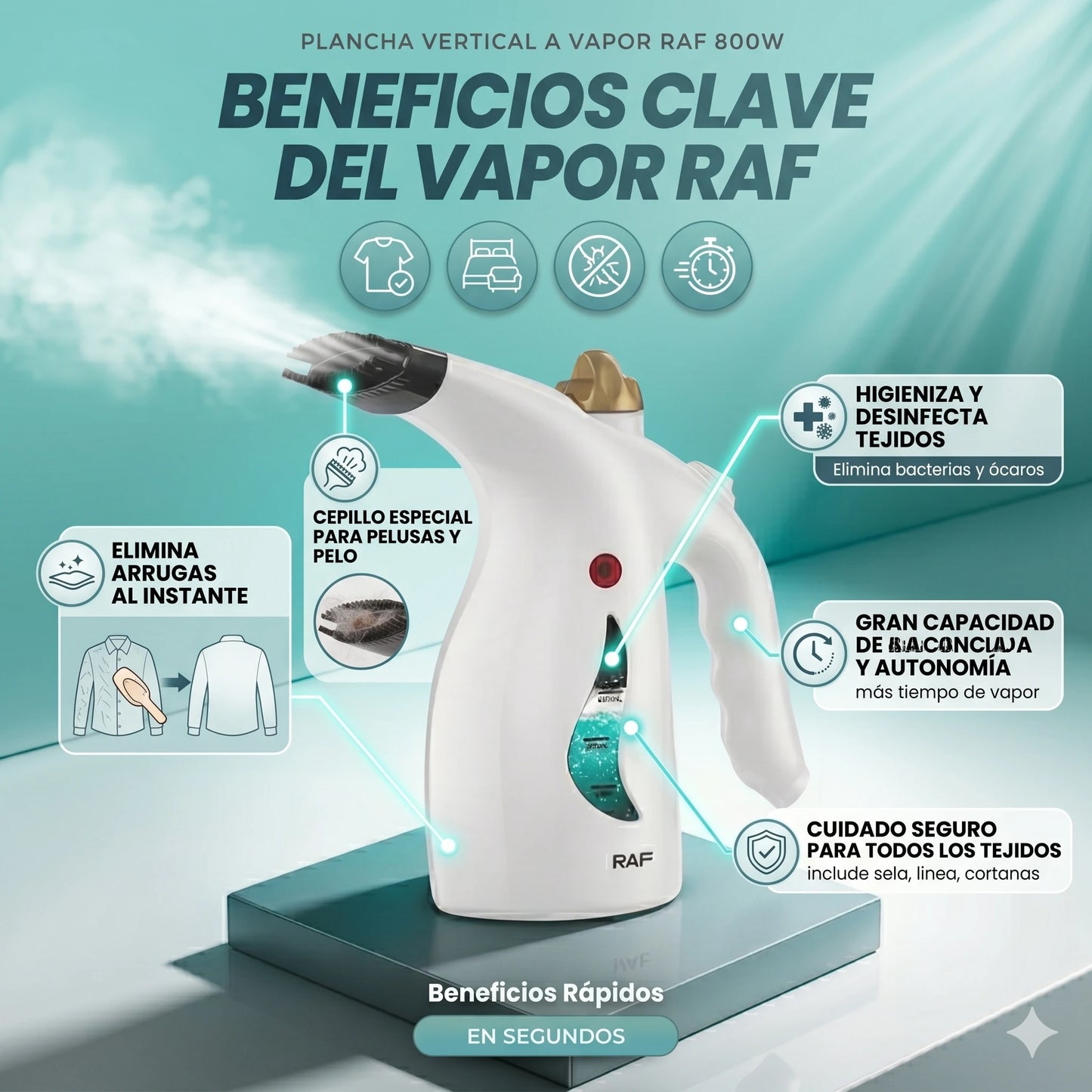Plancha Vertical a Vapor de 800W:Luce Impecable en Segundos👔✨