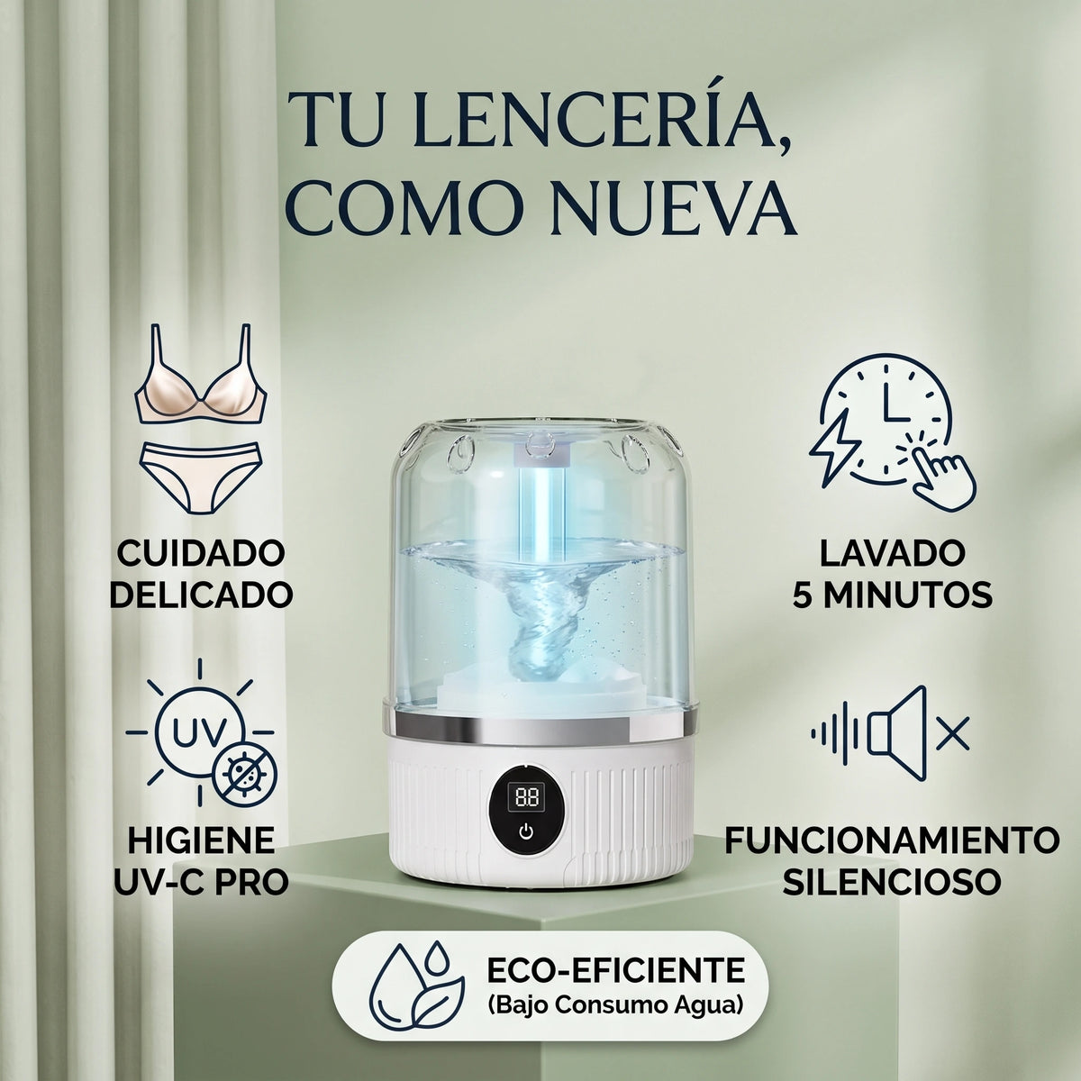 Mini Lavadora Portátil de Ropa Intima Potente✨