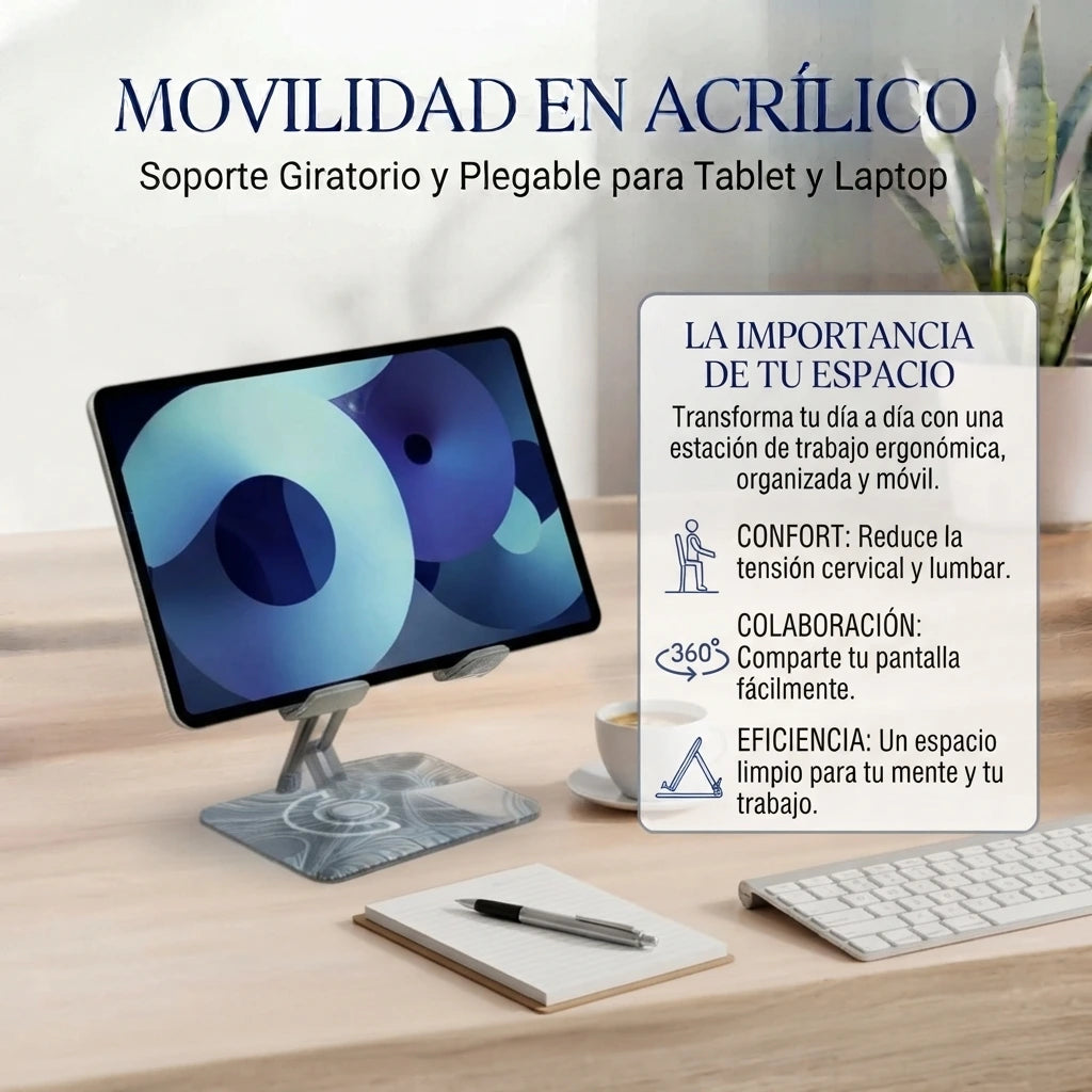 Soporte Plegable Giratorio para Tablet📱✨