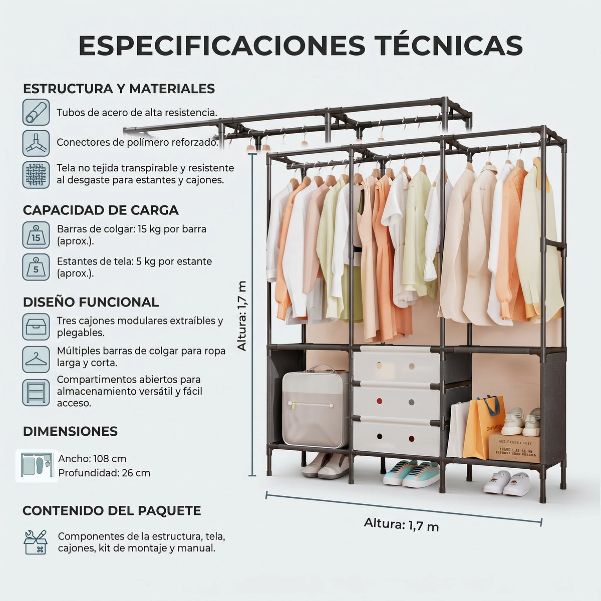 Perchero Closet Organizador "Orden y Capacidad Total✨🏠