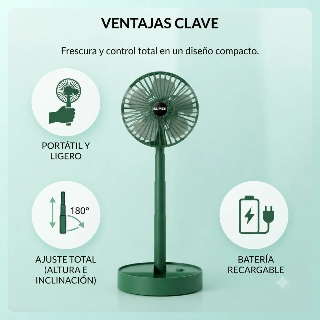 Ventilador Recargable 7 Pulgadas Portátil🌬️🔋
