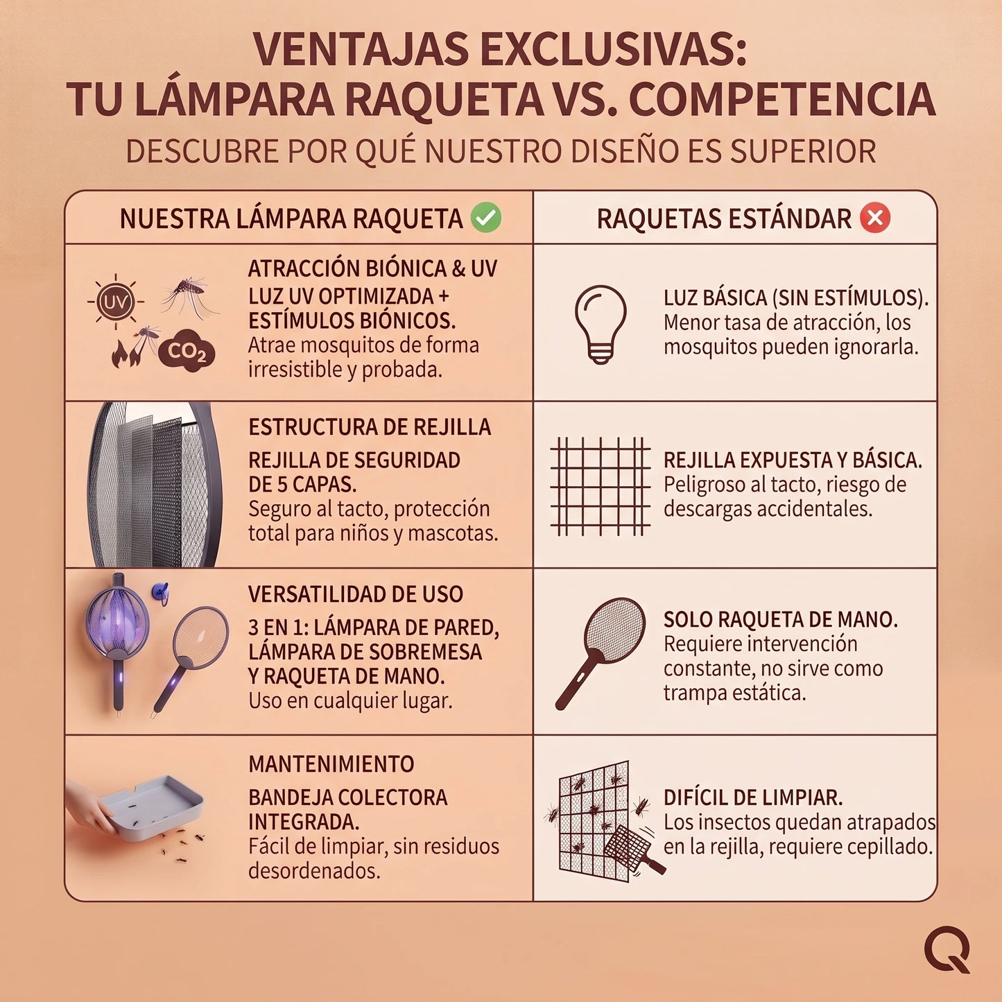Lampara Raqueta Repelente De Mosquitos🦟⚡️