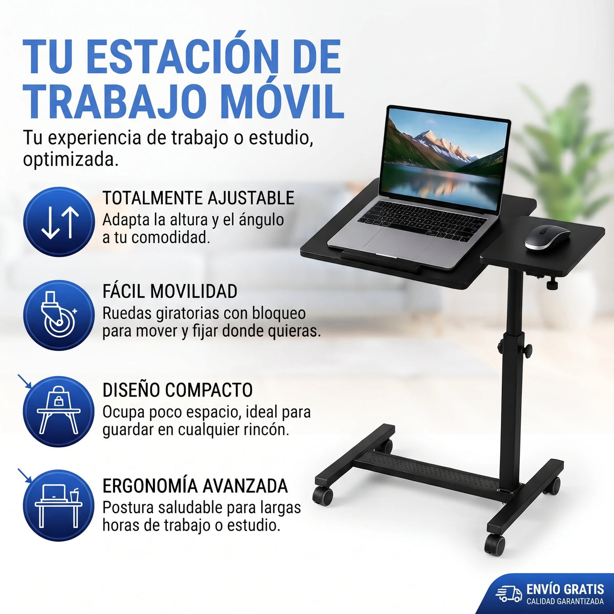 Mesa Móvil Ajustable ✨