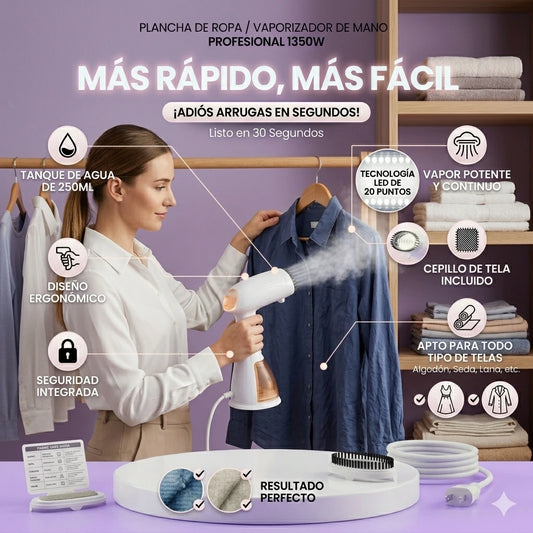 ¡Luce Impecable en Segundos con la Plancha Vaporizadora RAF! ✨👔