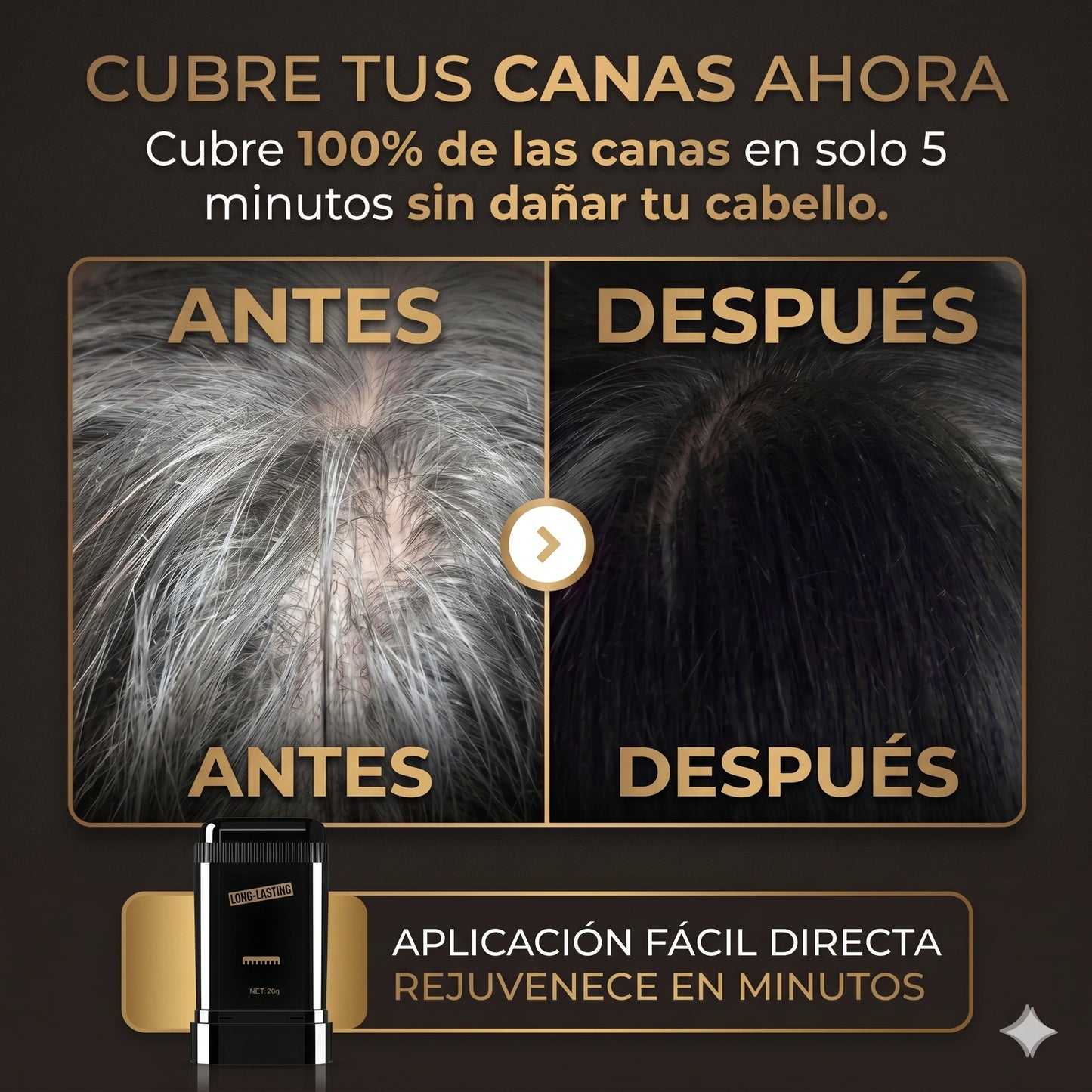 Tinte cubre canas en minutos - 🤩 ¡Adiós Canas en 5 Minutos!