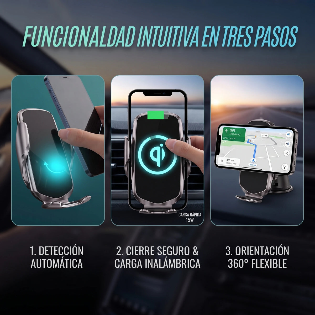 Soporte Cargador Universal para Carro⚡📱