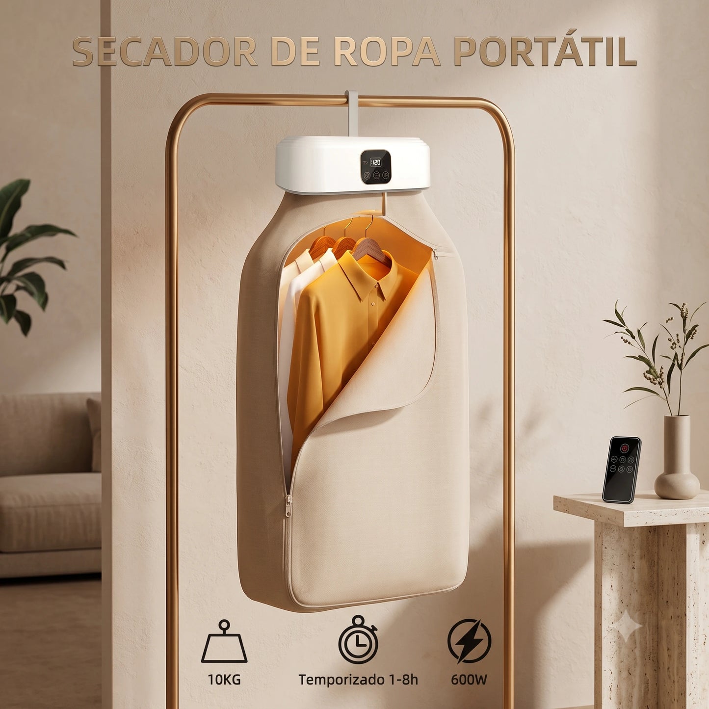 Secador de Ropa Portátil con Luz Uv Elimina Olores🔥🔥