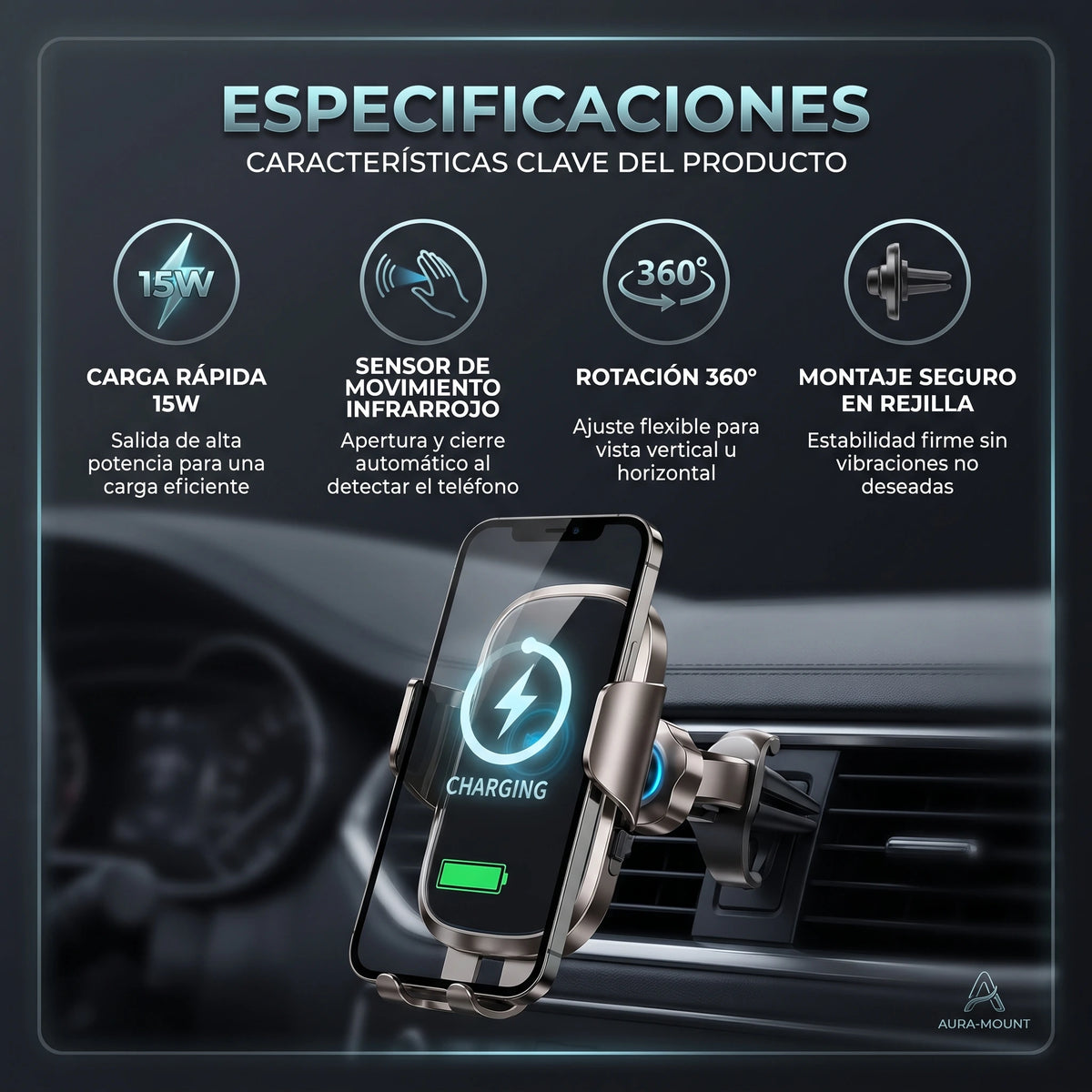 Soporte Cargador Universal para Carro⚡📱