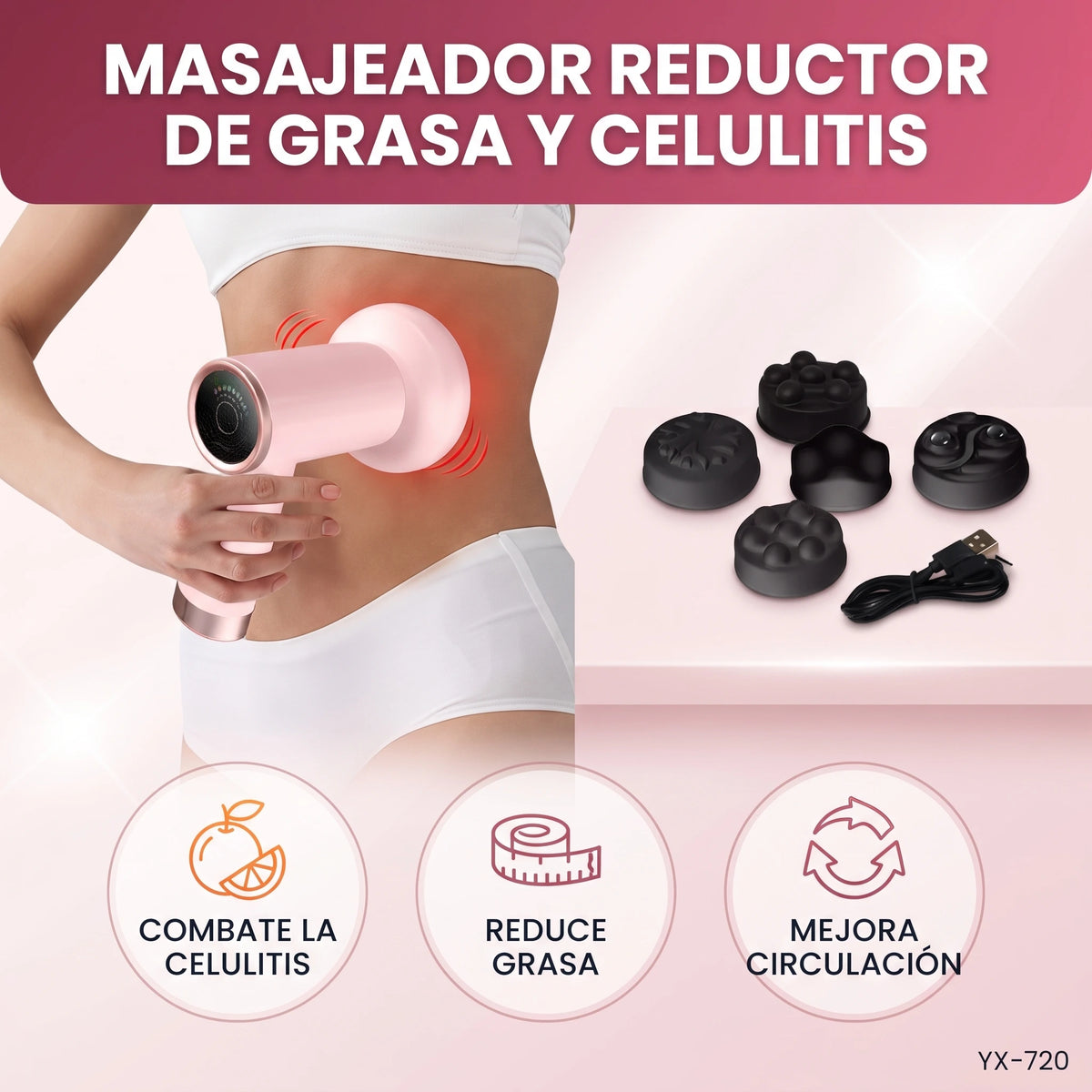 Masajeador Reductor de Grasa y Celulitis Recargable⚡