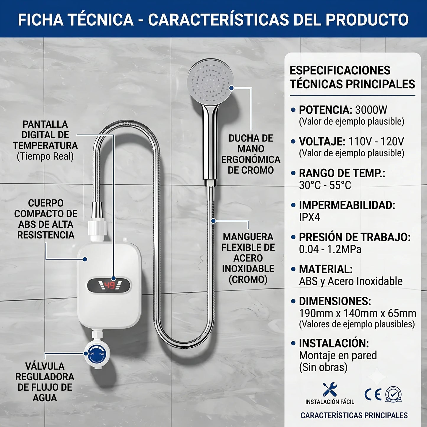 Calentador Agua Con Ducha Agua Caliente🚿🔥