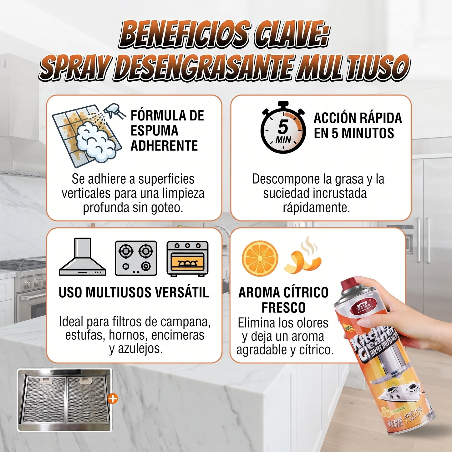Spray Derrite la Grasa en Segundos Multiusos✨510ml