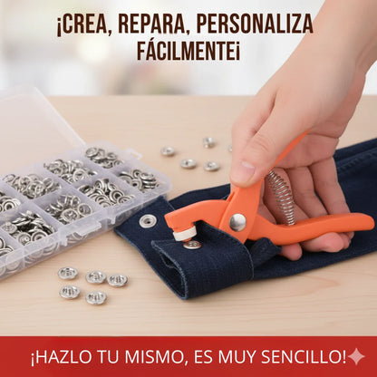 Maquina de remache a presión y botones  (50 unidades)