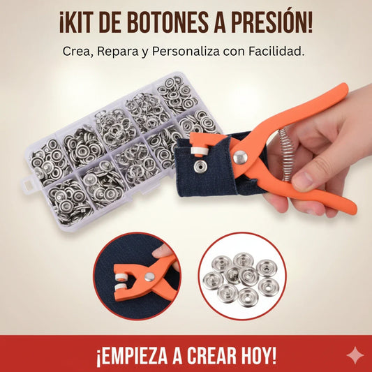 Maquina de remache a presión y botones  (50 unidades)