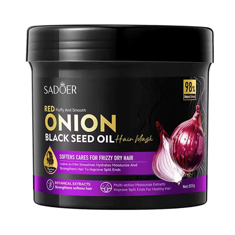 Mascarilla capilar suavizante con aceite de semilla negra y cebolla SADOER