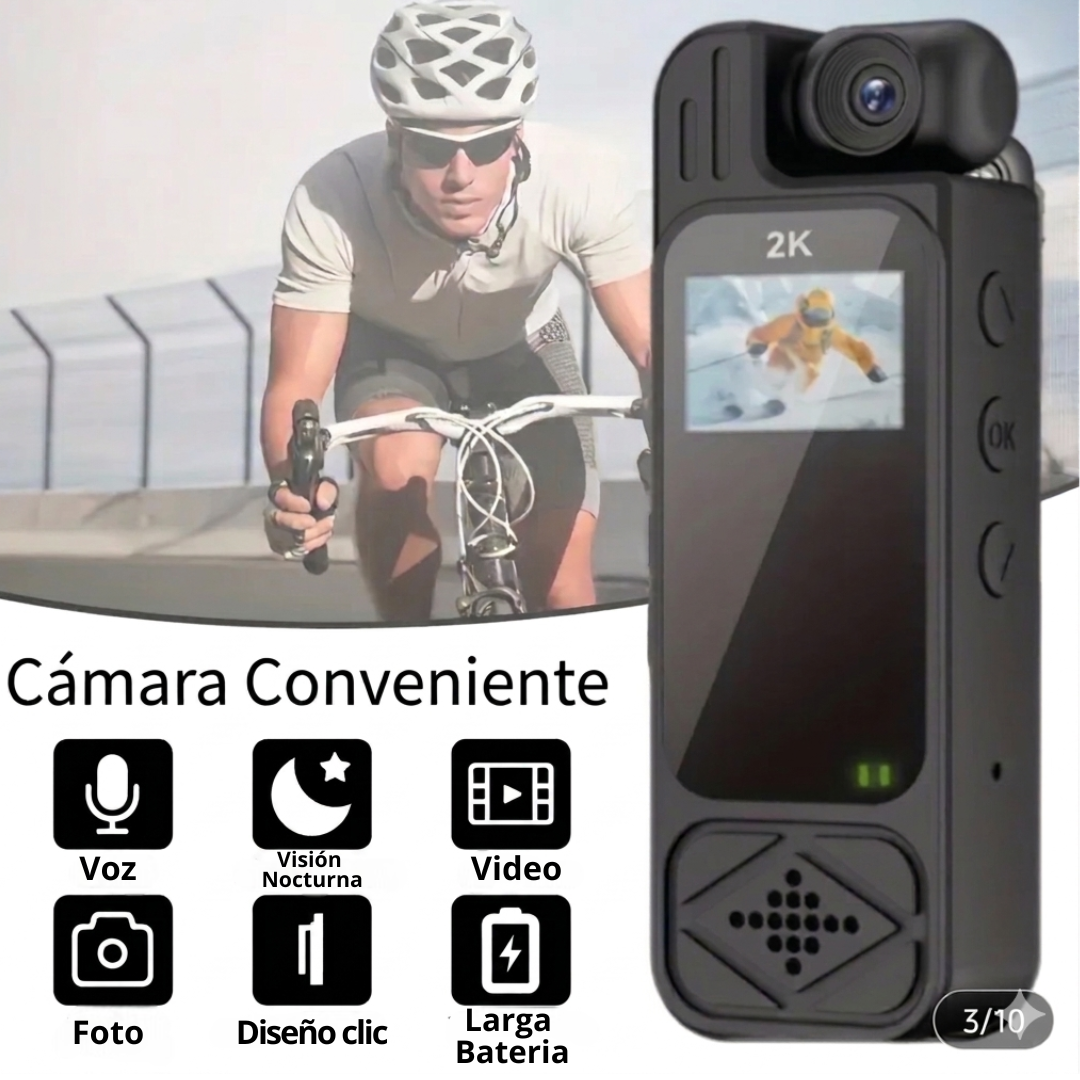 📸 Cámara de acción corporal 2K👮‍♂️🚴‍♂️