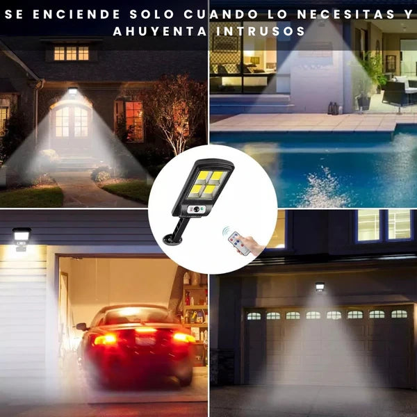 Lampara Led Con Panel Solar De 120w con Control Y Sensor