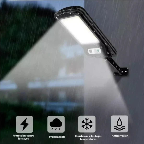 Lampara Led Con Panel Solar De 120w con Control Y Sensor