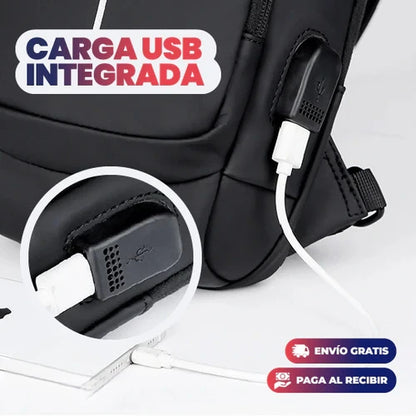 Bolso tipo bandolero antirrobo impermeable con entrada USB integrada