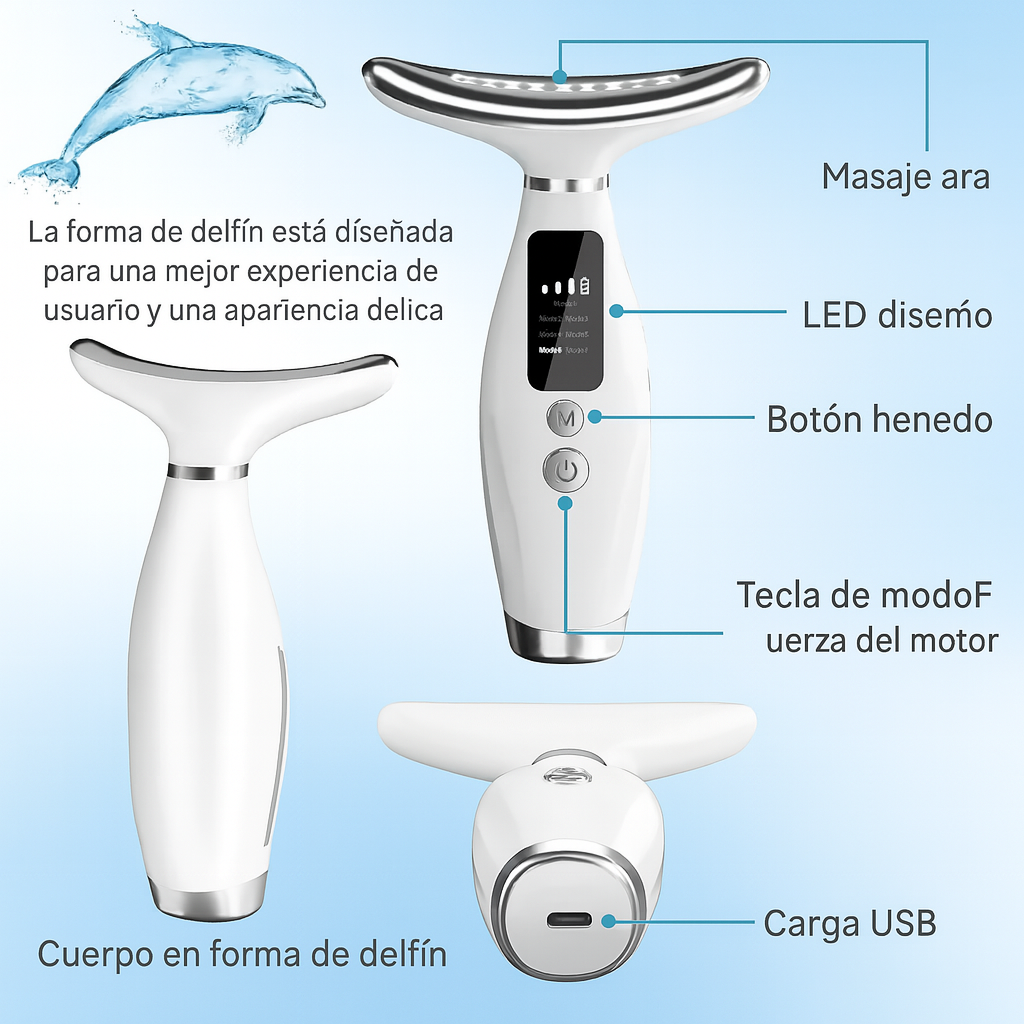 Masajeador Facial | Elimina Papada Cuello Reafirmante Colágeno.