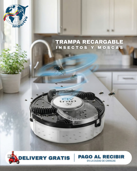 Trampa Eléctrica para Moscas Recargable