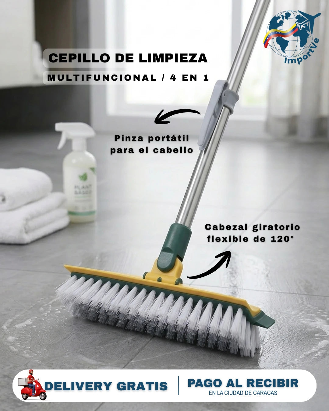 No sufras mas por la limpieza 🧼 Cepillo de limpieza 4 en 1